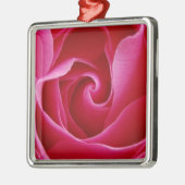Rote Rose Silbernes Ornament (Links)