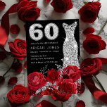Rote Rose Silver Diamonte Kleid 60. Geburtstag Einladung<br><div class="desc">Rote Rose Silver Diamonte Kleid 60. Geburtstag Einladung Siehe Matching Kollektion in Nest und Nest Store</div>