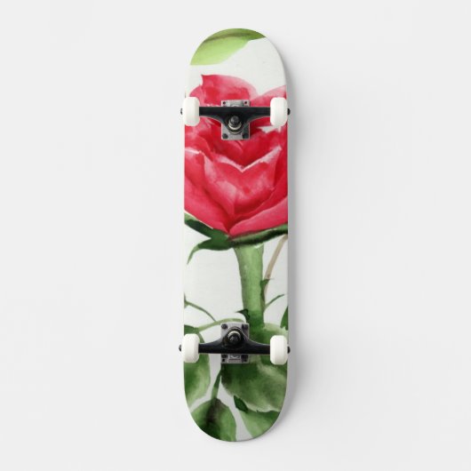 Rote Rose Skateboard (Vorderseite)