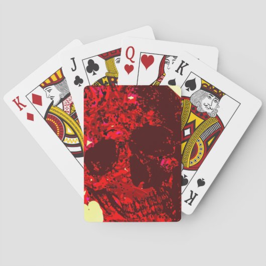 Rote Rose Skull Carved - Spielkarten (Rückseite)
