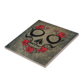 Rote Rose Skull Fliese (Seite)