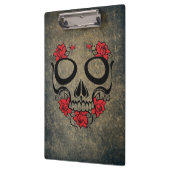 Rote Rose Skull Klemmbrett (Links)