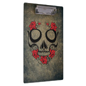 Rote Rose Skull Klemmbrett (Rechts)