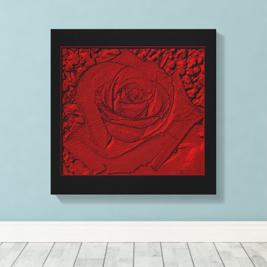 Rote Rose "Skulptur" Leinwand (Insitu (Holzboden))