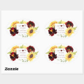 Rote Rose Sonnenblumen wir machen Gastgeschenk Hoc Ovaler Aufkleber (Blatt)