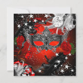 Rote Rose Sparkle Magisches Party Einladung (Rückseite)