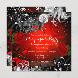 Rote Rose Sparkle Magisches Party Einladung