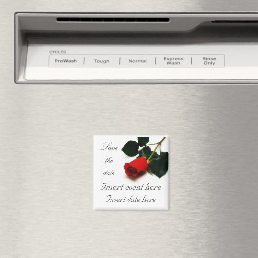 Rote Rose Speichern der Datumsvorlage Magnet (In Situ (Geschirrspüler))