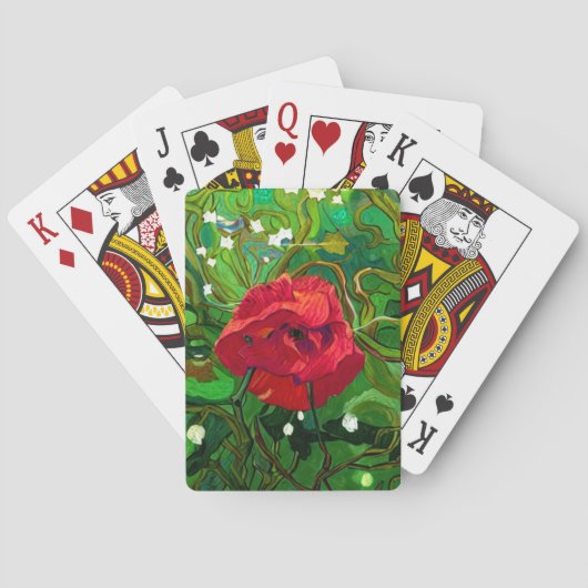 ROTE ROSE SPIELKARTEN (Rückseite)