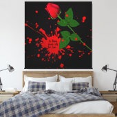 Rote Rose Spritzer mit Anführungszeichen Leinwanddruck (Insitu (Schlafzimmer))