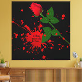 Rote Rose Spritzer mit Anführungszeichen Leinwanddruck (Insitu (Wohnzimmer))
