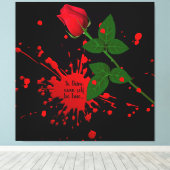 Rote Rose Spritzer mit Anführungszeichen Leinwanddruck (Insitu (Holzboden))