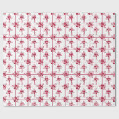 Rote Rose Square Motif Wrapping Paper Geschenkpapier (Flach)