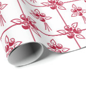 Rote Rose Square Motif Wrapping Paper Geschenkpapier (Rolleneckpunkt)