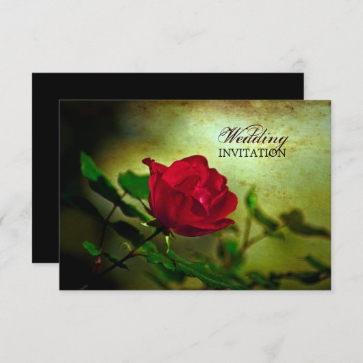 rote Rose Steampunk Einladung (Vorne/Hinten)