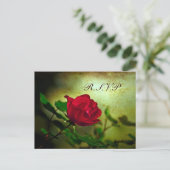 rote Rose Steampunk Einladungspostkarte (Stehend Vorderseite)