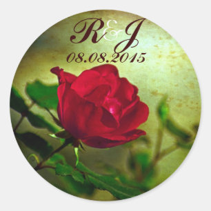 rote Rose Steampunk Runder Aufkleber