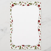 Rote Rose & Stem - Muster für Blumenfotografie Briefpapier (Rückseite)