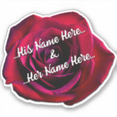 Rote Rose Stickers Romantische Rose Hochzeitsticke Aufkleber (Vorderseite)