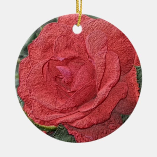 Rote Rose Stift Kunst, Blume Keramik Ornament (Vorne)