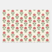 Rote Rose Stift Muster Wrapping Paper Geschenkpapier Set (Vorderseite 3)