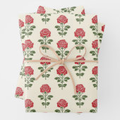 Rote Rose Stift Muster Wrapping Paper Geschenkpapier Set (Beispiel)