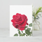Rote Rose - Symbol der Liebe Einladung (Stehend Vorderseite)
