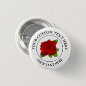 Rote Rose-Symbol-Logo Button (Vorne & Hinten)