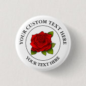 Rote Rose-Symbol-Logo Button (Vorderseite)