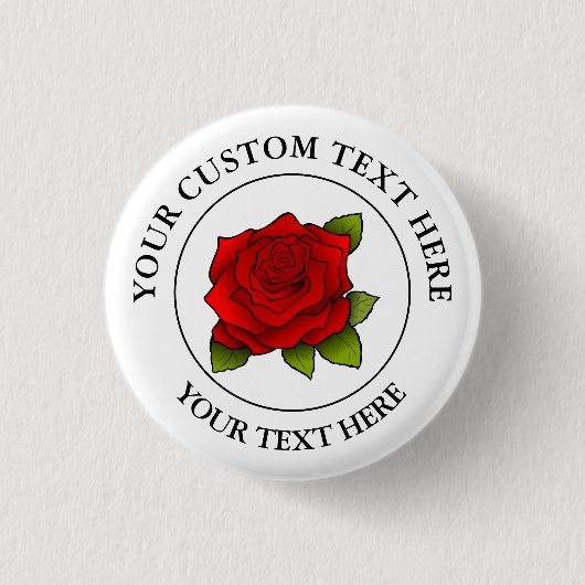 Rote Rose-Symbol-Logo Button (Vorderseite)