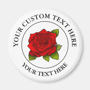 Rote Rose-Symbol-Logo Magnet