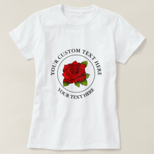 Rote Rose-Symbol-Logo T-Shirt