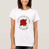 Rote Rose-Symbol-Logo T-Shirt (Vorderseite)