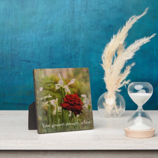Rote Rose Tabletop Plaque mit Easel Fotoplatte (InSitu)