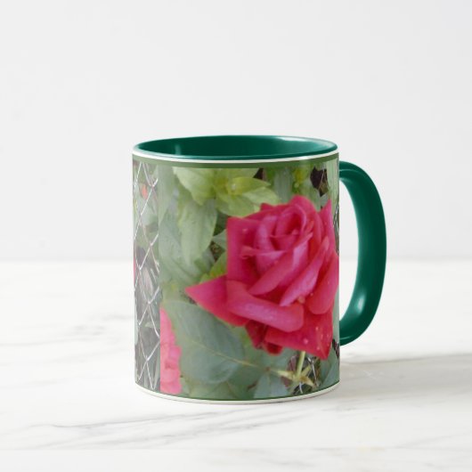 Rote Rose Tasse (VorderseiteRechts)