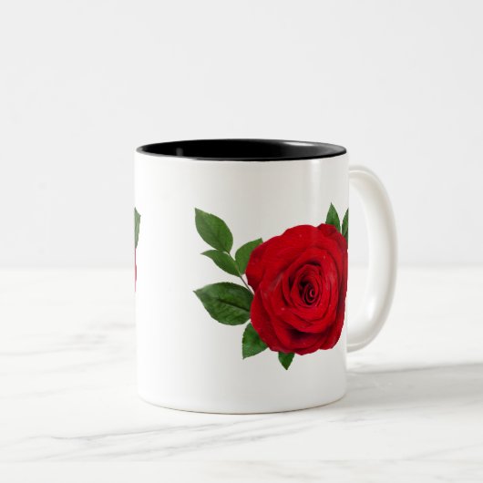 rote Rose Tasse (VorderseiteRechts)