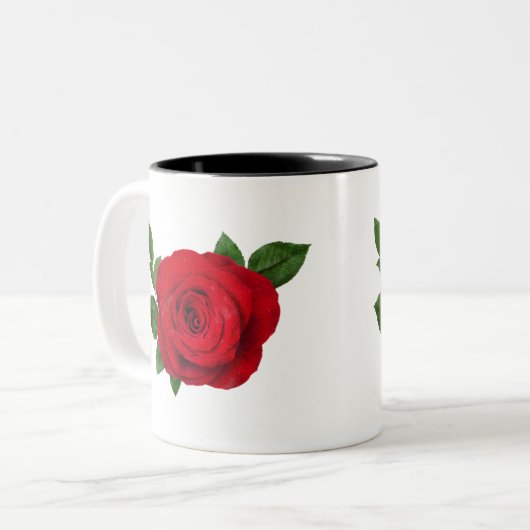 rote Rose Tasse (Vorderseite Links)
