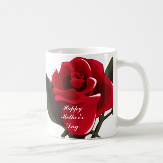 Rote Rose Tasse am Muttertag (Rechts)
