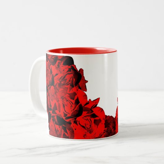 rote Rose Tee Tasse (Vorderseite Links)
