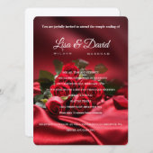 Rote Rose Temple Wedding & Empfang Einladung (Vorne/Hinten)