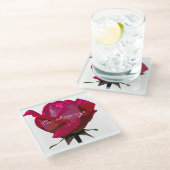 rote Rose Thunder_Cove Glasuntersetzer (Schrägansicht)