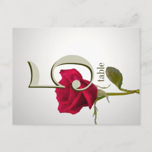rote Rose Tischnummer Card