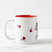 Rote Rose Totenkopf Kaffeetasse (Links)