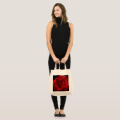 Rote Rose Tragetasche (Vorderseite (Model))
