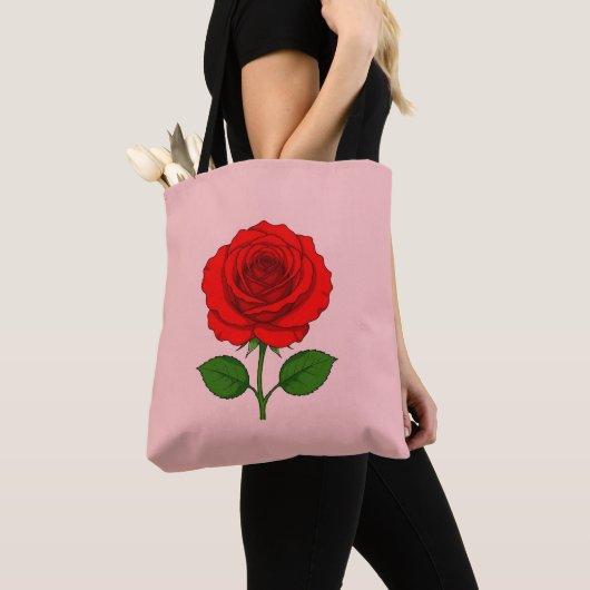 Rote Rose-Tragetasche Tasche (Von Nahem)