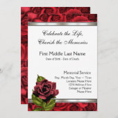 Rote Rose Trauerkartenverkündung Einladung (Vorne/Hinten)