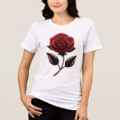 rote Rose Tri-Blend Shirt (Vorderseite)