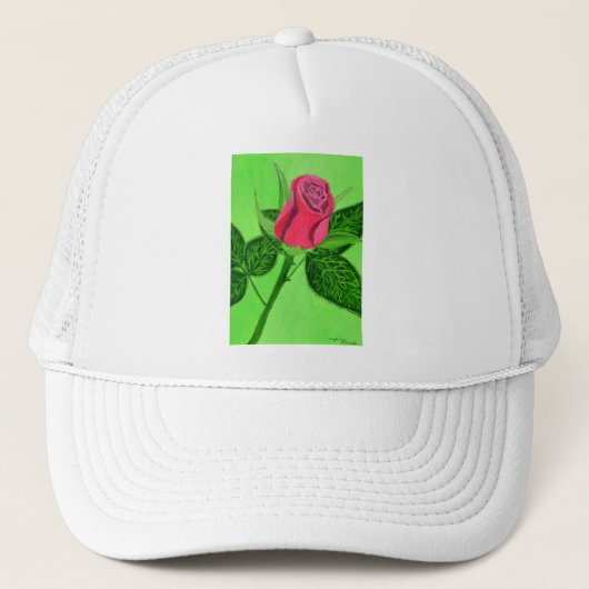 Rote Rose Truckerkappe (Vorderseite)