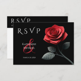 Rote Rose-UAWG-Hochzeit- RSVP Karte