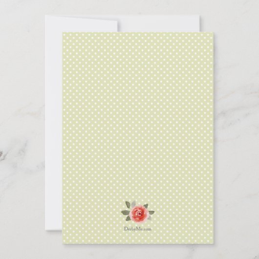 Rote Rose über Limone Derby-Party Einladungen (Rückseite)